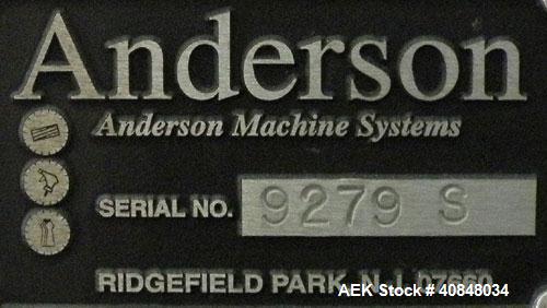 Used Anderson Machine Systems Six Spindle, Rotary Motion, Fully Automatic Pump Placing Machine. Designed to automatically sort pumps from random bulk form, apply them to bottles at speeds up to 100 p...