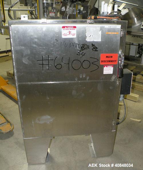 Used Anderson Machine Systems Six Spindle, Rotary Motion, Fully Automatic Pump Placing Machine. Designed to automatically sort pumps from random bulk form, apply them to bottles at speeds up to 100 p...