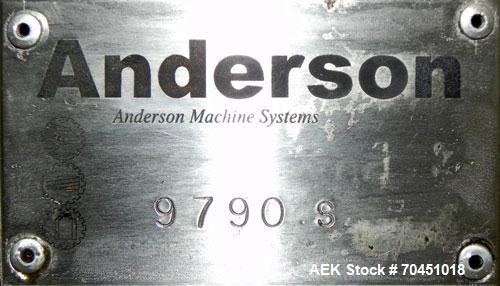 Used Anderson 4 head rotary pump/cap placer,withqty 2 Anderson cap /pump sorters and 1 and elevating feeder.