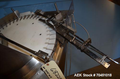 Used Anderson 4 head rotary pump/cap placer,withqty 2 Anderson cap /pump sorters and 1 and elevating feeder.