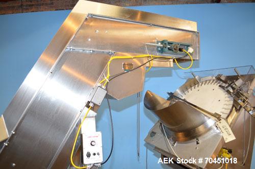 Used Anderson 4 head rotary pump/cap placer,withqty 2 Anderson cap /pump sorters and 1 and elevating feeder.