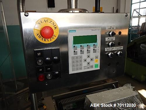 Used IMA Automatic Screw Capper, Model F97/VD5. Automatic feeding and placing of caps onto bottles. Welded steel frame with stainless steel panels. Fully safety interlocking guarding. Stainless steel...