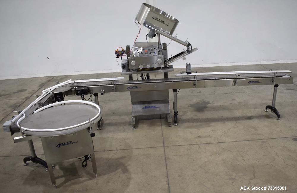 Used Industrial Packaging Accutek Model ASC-6 Automatic Spindle Capper System