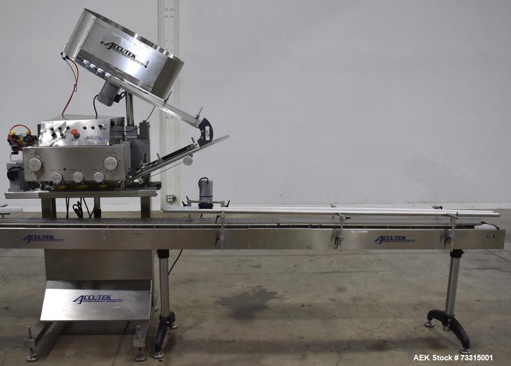 Used Industrial Packaging Accutek Model ASC-6 Automatic Spindle Capper System