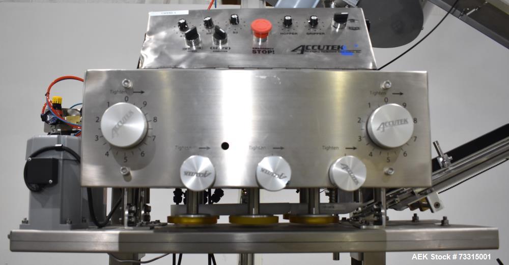 Used Industrial Packaging Accutek Model ASC-6 Automatic Spindle Capper System