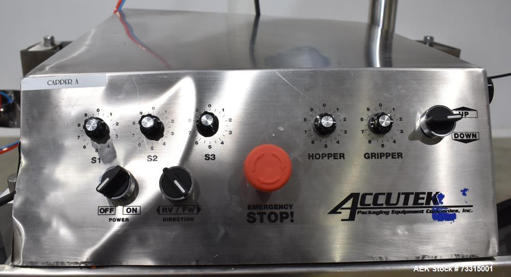 Used Industrial Packaging Accutek Model ASC-6 Automatic Spindle Capper System