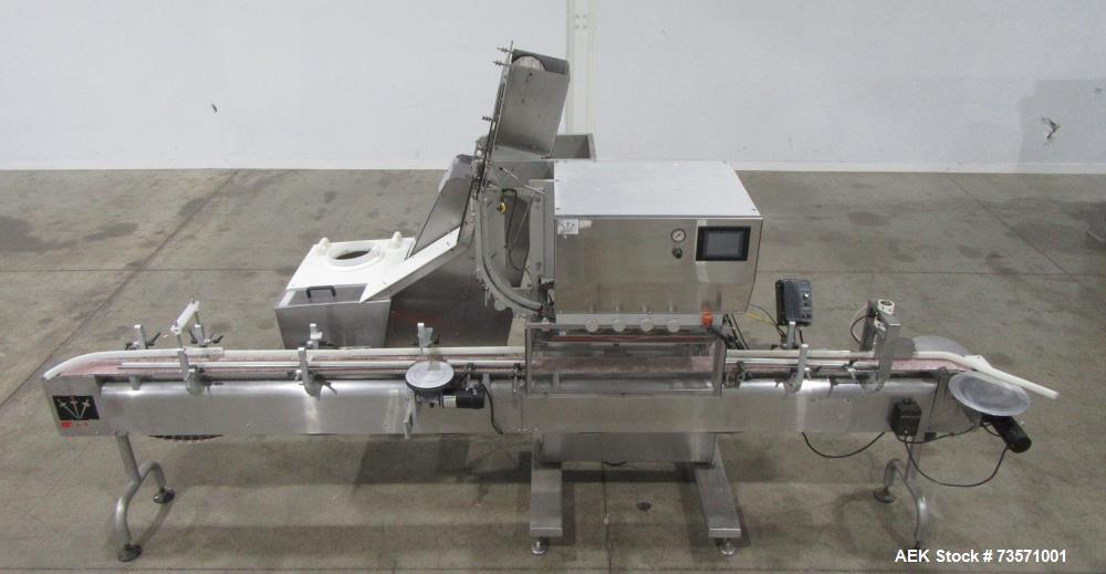 Used Aesus Capper, Model Delta Cap-4. With conveyor. 1/60/208V.