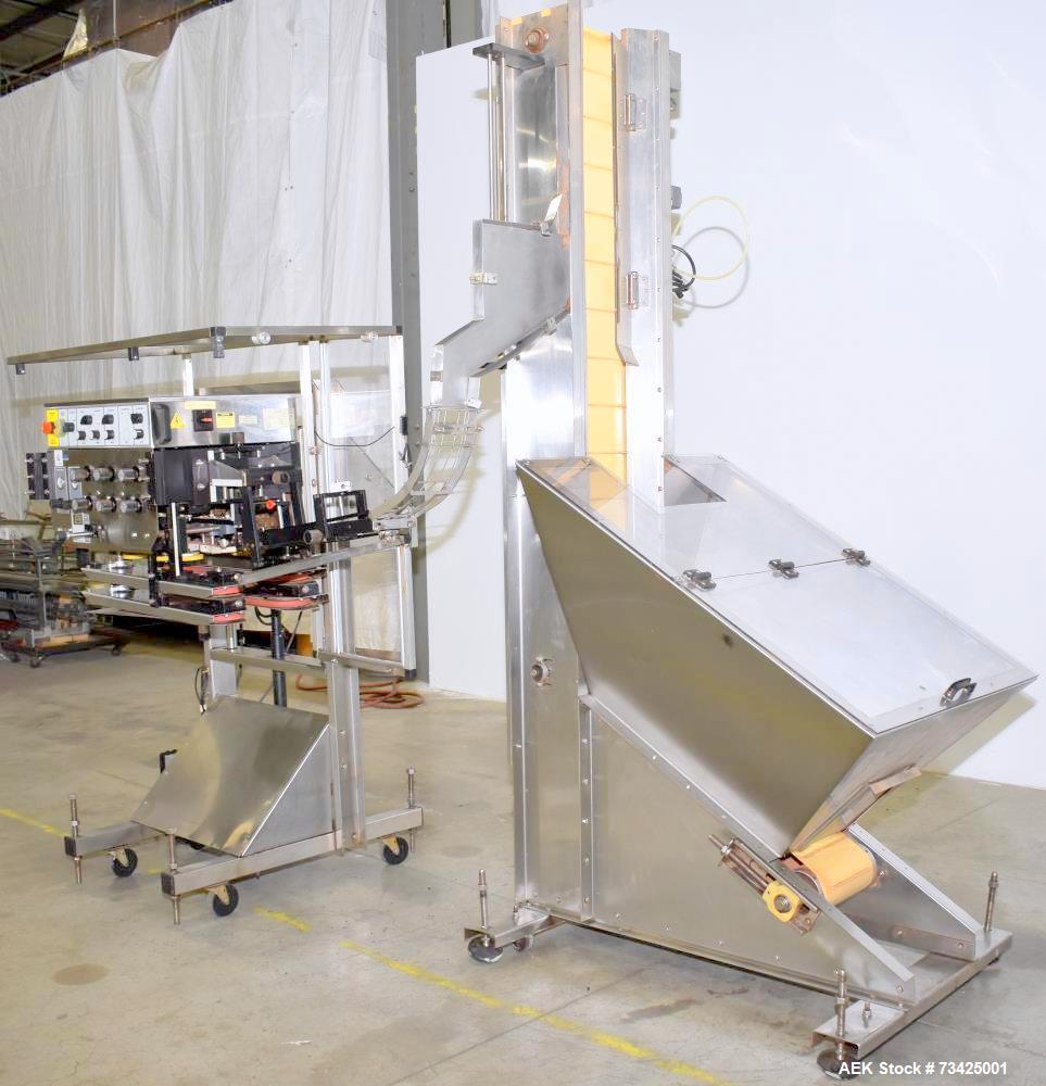 Used E-Pak Model 3 Automatic Spindle Capper with Elevator & Sorter