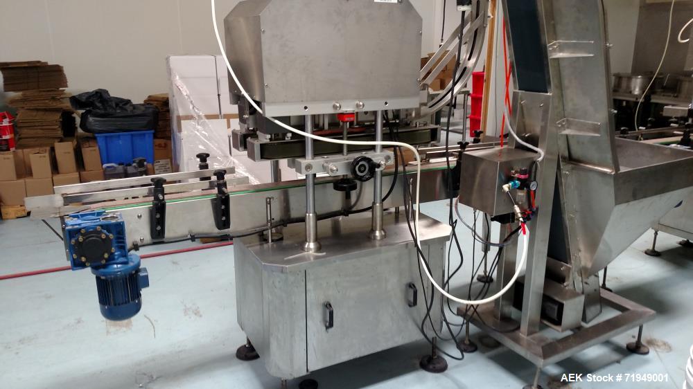 Used- ELC Packaging High Speed Capping Machine, Model ELC-G200. Capping speed 50-200 bottles/min. Bottle size 30-120mm high....