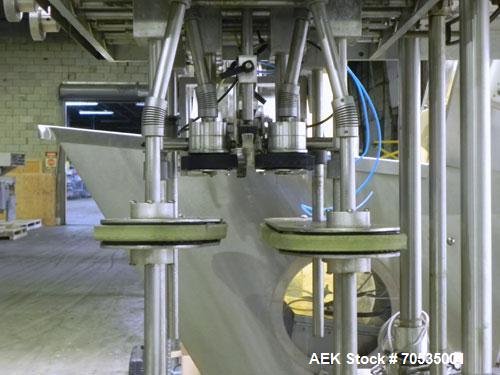 Used Inline Filling Systems Automatic Belt Capper. Machine is rated at up to 200 caps per minute depending on cap size and container configuration. Capper main unit can handle a cap size range up to ...
