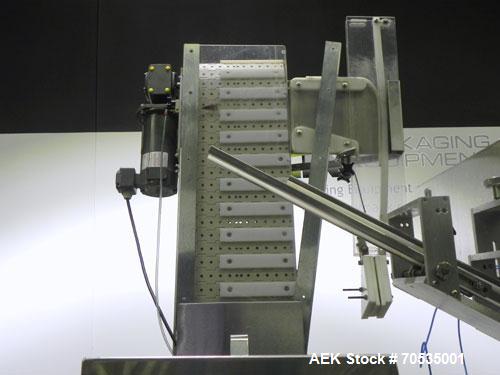 Used Inline Filling Systems Automatic Belt Capper. Machine is rated at up to 200 caps per minute depending on cap size and container configuration. Capper main unit can handle a cap size range up to ...
