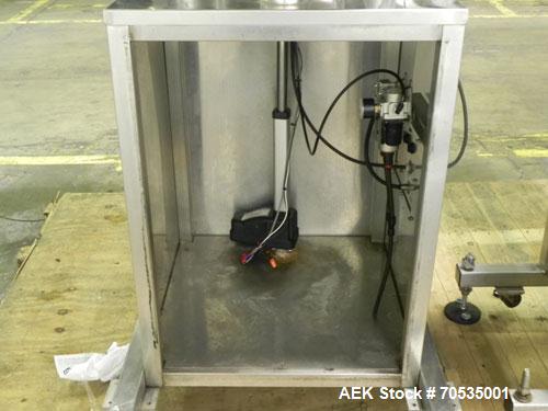 Used Inline Filling Systems Automatic Belt Capper. Machine is rated at up to 200 caps per minute depending on cap size and container configuration. Capper main unit can handle a cap size range up to ...