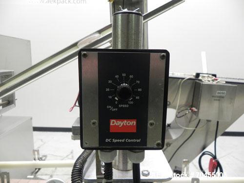 Used Inline Filling Systems inline belt capper with automatic cleated belt cap elevator. Capable of speeds up to 200 CPM (depending on cap size and container configuration). Has a container size rang...