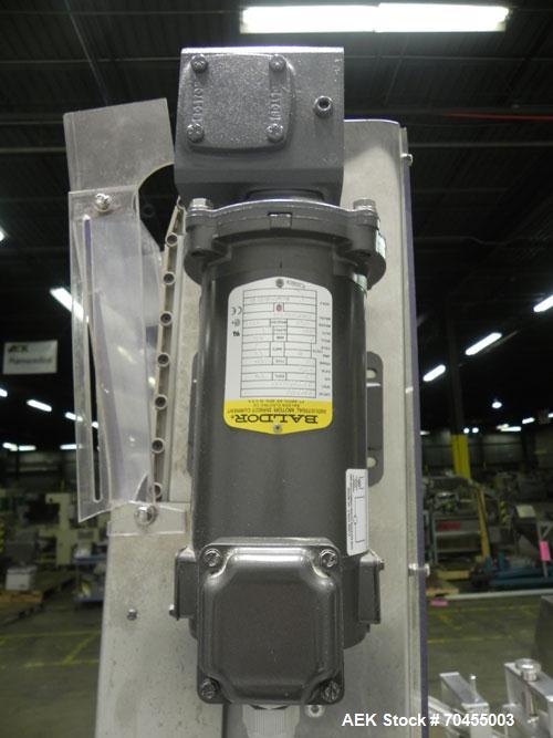 Used Inline Filling Systems inline belt capper with automatic cleated belt cap elevator. Capable of speeds up to 200 CPM (depending on cap size and container configuration). Has a container size rang...