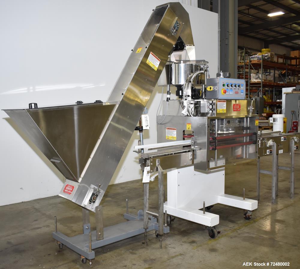 Used Kaps-All Model A6 Automatic Inline 6-Spindle Quill Capper. Machi