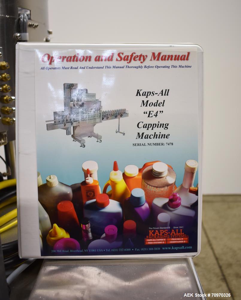 Used Kaps-All Portable 4-Quill Automatic Inline Capper, Model E4