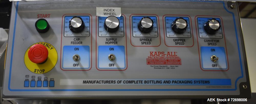 Used- Kaps-All Model E-4 (4)-Quill Automatic Inline Capper