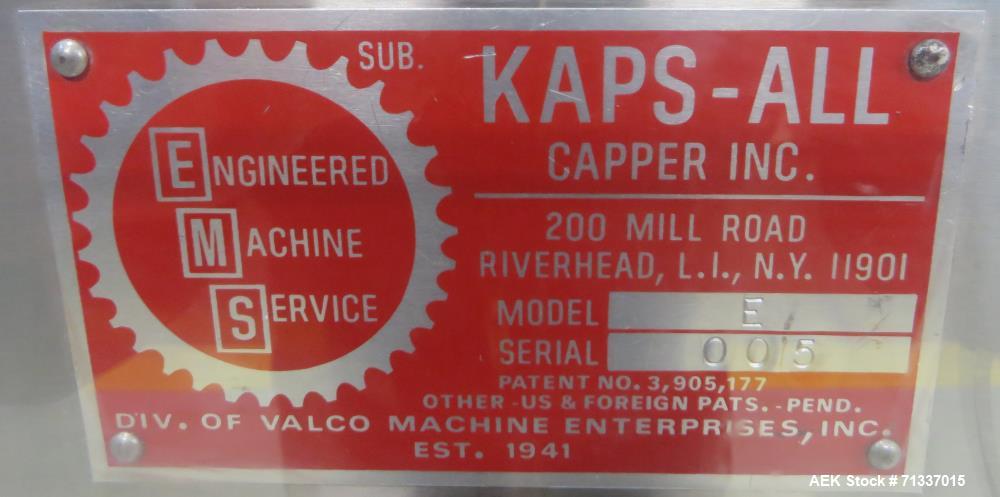 Used Kaps-All Model E Automatic Quill Capper
