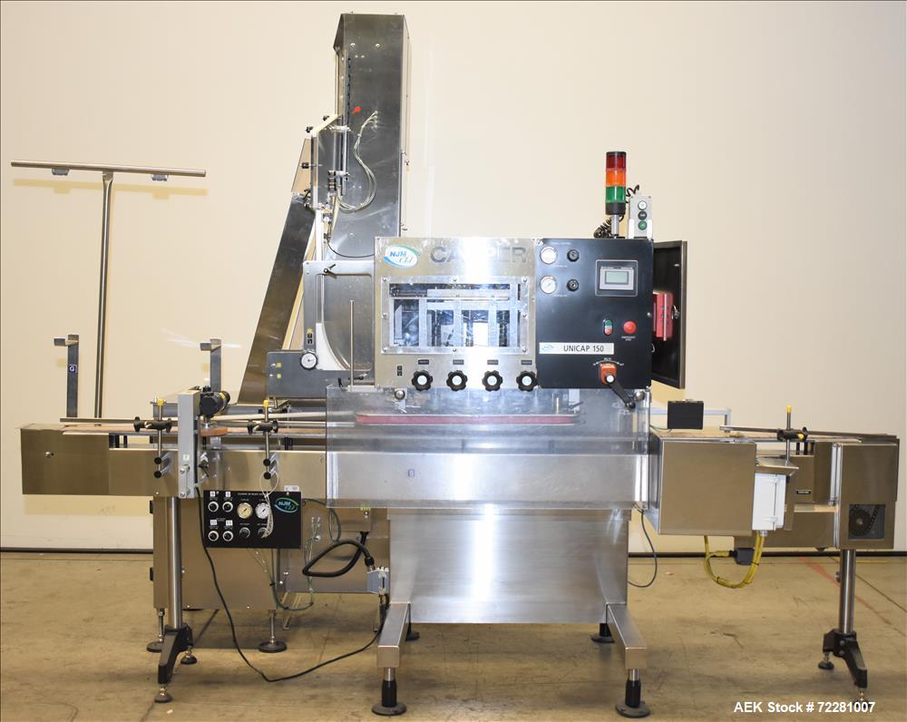 Used New Jersey Machine (NJM) Model Unicap-150 Automatic Inline Quill Capper.