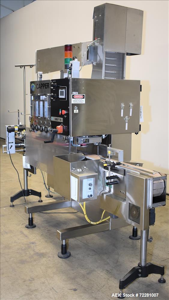 Used New Jersey Machine (NJM) Model Unicap-150 Automatic Inline Quill Capper.