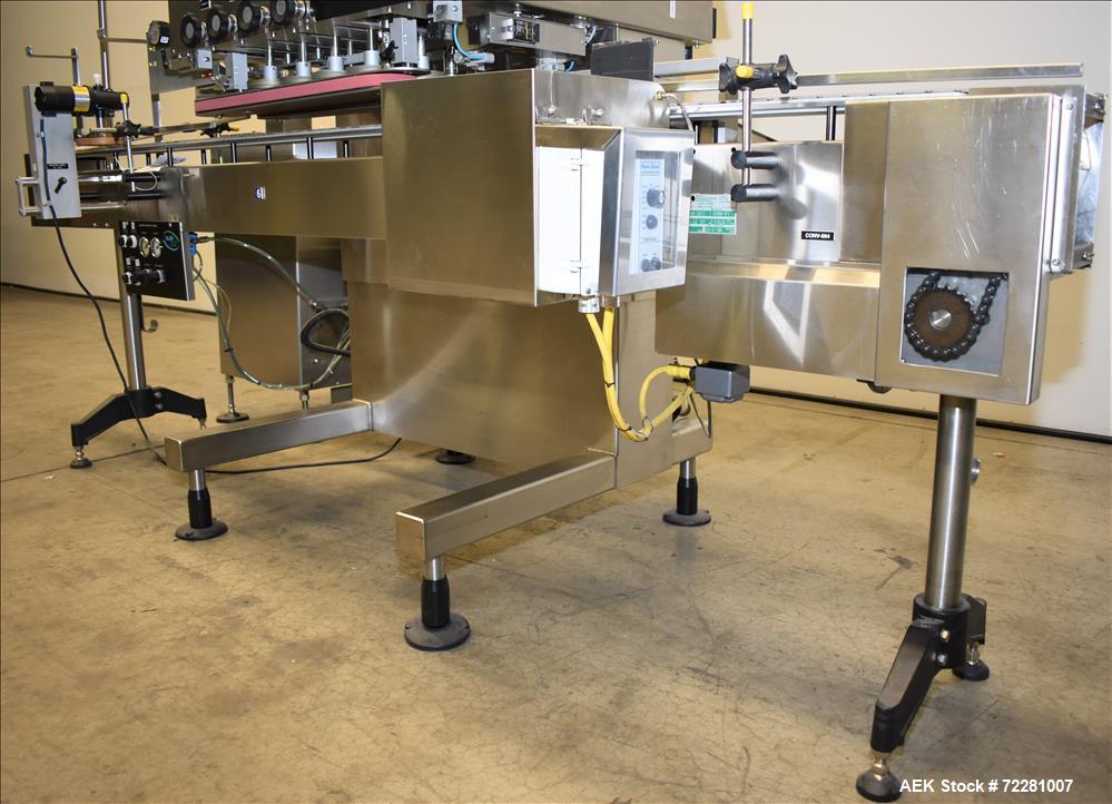 Used New Jersey Machine (NJM) Model Unicap-150 Automatic Inline Quill Capper.
