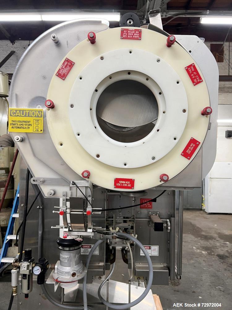Used Pack West Model Auto 120Left to Right Automatic Inline Spindle Capper. Six (6) quill tighteners. Machine is capable of speeds from 80 to 150 caps per minute. Has a cap size range of 10mm to 120m...