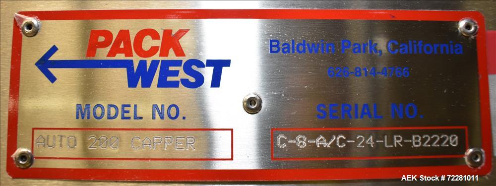Used Pack West In Line 8 spindle Screw Capper, Model Auto 200 Capper,