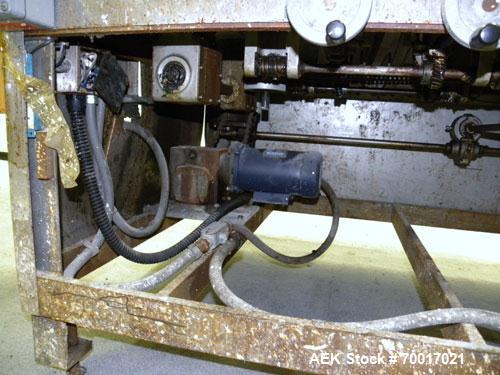 Used Resina In-Line Quill Style Capper, Model NRU-30LH49. (3) Sets of 2 quills, rates up to approximately 300 caps per minute. Adjustable from 10-70mm caps depending on change parts. Includes a pin s...