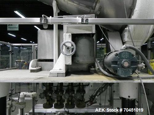 Used Resina Model U40 Automatic Inline Quill Capper. Capable of speeds up to 250 containers per minute. Cap size range: 13mm to 70mm (with changeparts). Currently set up on mm caps. Has 2HR pin style...