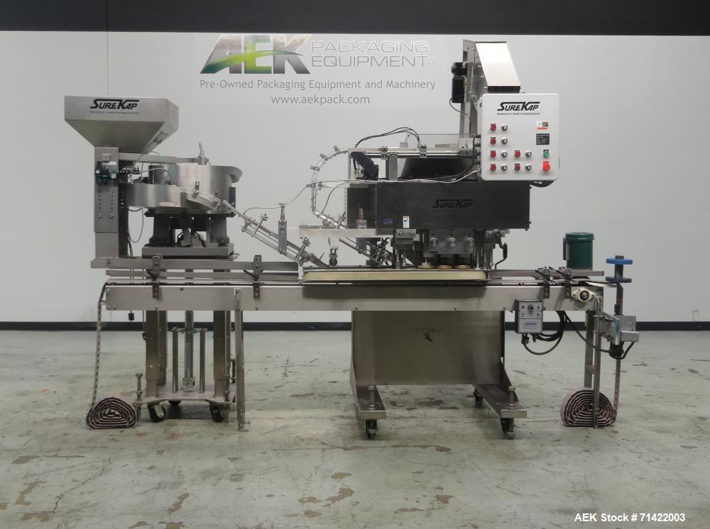 Used Surekap Model SK6000-BF6-COMBO Automatic Quill Capper with Elevator
