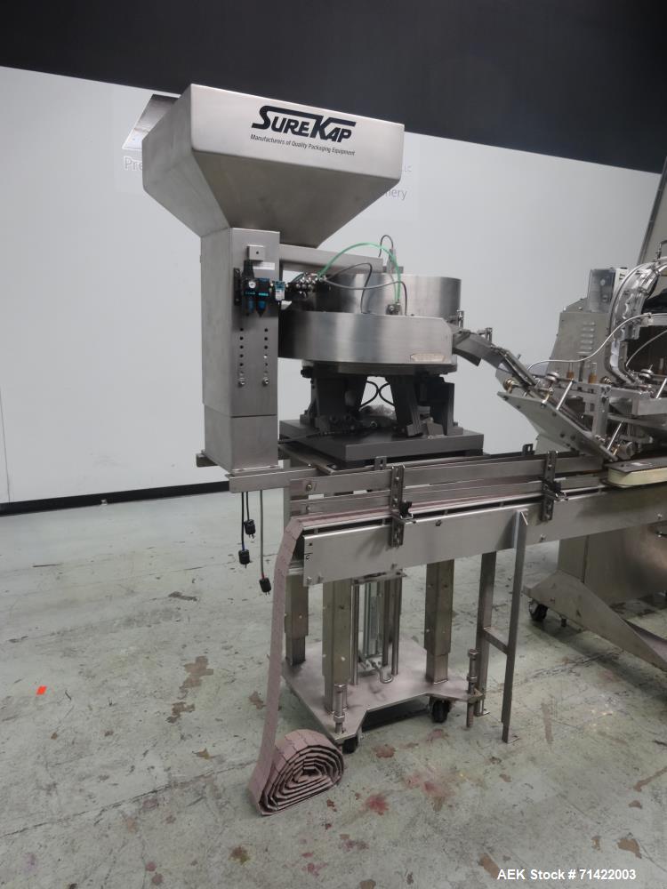 Used Surekap Model SK6000-BF6-COMBO Automatic Quill Capper with Elevator