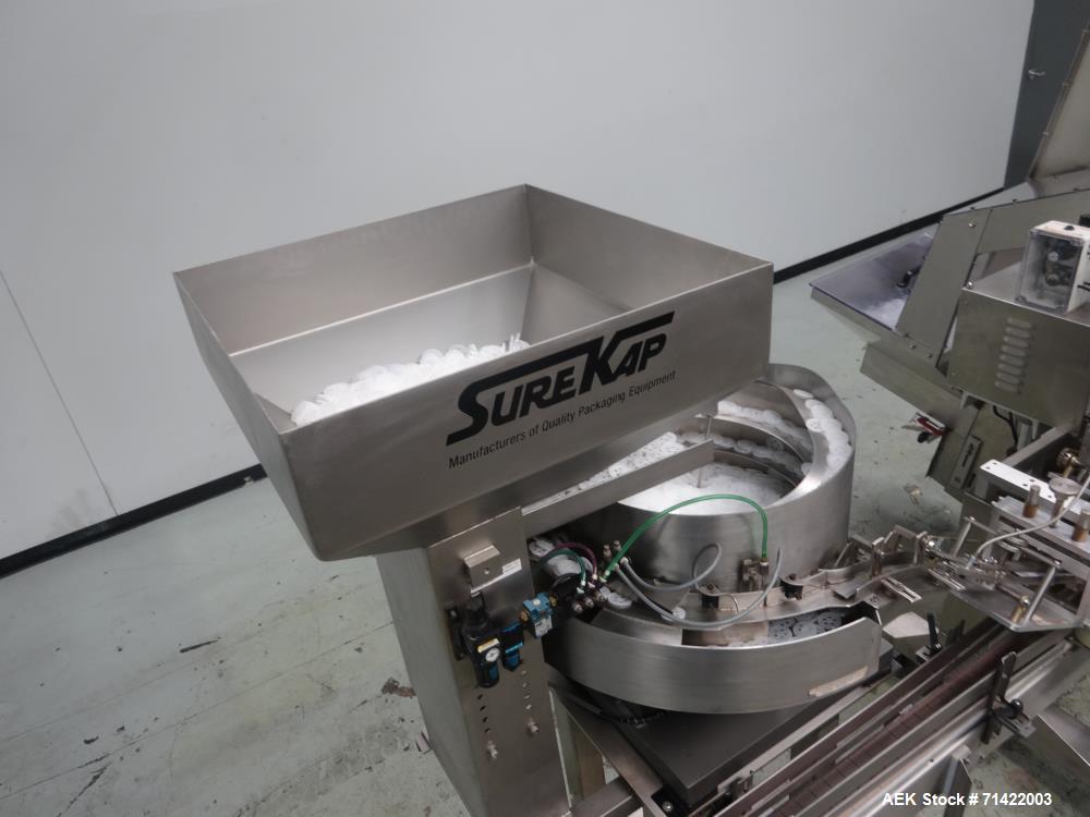 Used Surekap Model SK6000-BF6-COMBO Automatic Quill Capper with Elevator