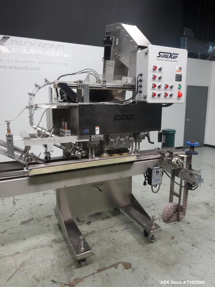 Used Surekap Model SK6000-BF6-COMBO Automatic Quill Capper with Elevator