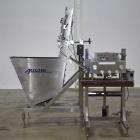 Used Accutek Inline Quill Capper, Model A-17. Set-up with 6-spindles and side-belt container transfer. Approximate speed 200 CPM. Approximate cap size range: 10mm to 120mm. Includes Accutek waterfall...