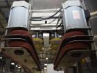 Used Accutek Inline Quill Capper, Model A-17. Set-up with 6-spindles and side-belt container transfer. Approximate speed 200 CPM. Approximate cap size range: 10mm to 120mm. Includes Accutek waterfall...