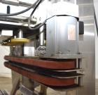 Used Accutek Inline Quill Capper, Model A-17. Set-up with 6-spindles and side-belt container transfer. Approximate speed 200 CPM. Approximate cap size range: 10mm to 120mm. Includes Accutek waterfall...
