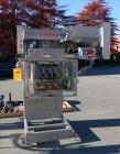 Used Pack West Model Auto 120 capper capable of speeds from 80 - 150 caps per minute. Cap size range: 10mm - 120mm with changeparts.  In-Line Cappe, 6 Quill capper, dual gripper belt, gripper speed c...