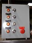 Used Sure Kap SK6000-18 Quill capper. Three spindle capper with adjustable chute will handle caps from 13 to 110MM w/o changeparts. Has dual gripper belts, C frame construction will mount up to any c...