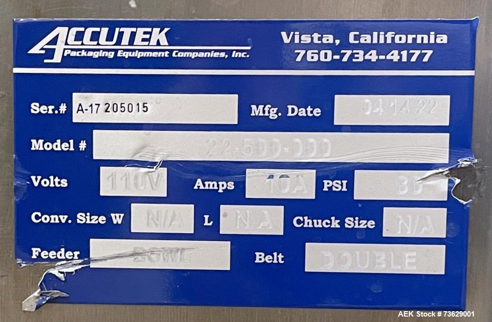 Used Accutek Model ASC-6 Automatic Spindle Capper for Sale