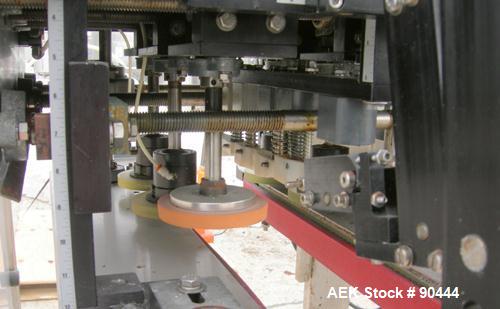 Used E-Pak (ELF) Semi Automatic Six Spindle Capper. (3) sets of (2) spindles. With cap chute feeder, cabable of speeds up to 120 CPM. Has C frame design to roll up to existing conveyor line. Cap size...
