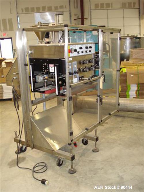 Used E-Pak (ELF) Semi Automatic Six Spindle Capper. (3) sets of (2) spindles. With cap chute feeder, cabable of speeds up to 120 CPM. Has C frame design to roll up to existing conveyor line. Cap size...