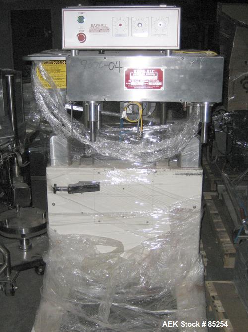 Used Kaps all Model BC Bottle Carrier/Transporter. 3/4 hp drive motor, serial #3812. Used for gap transporting between conveyors, depucking containers, bottom coding. Can handle vials to gallons with...