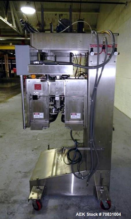 Used Pack West Auto Model AC-120 Cap Tightener & Retorquer. Capable of speeds up to 150 containers per minute. Cap size range: up to 53mm. All stainless steel frame. C frame design, mounts over exist...