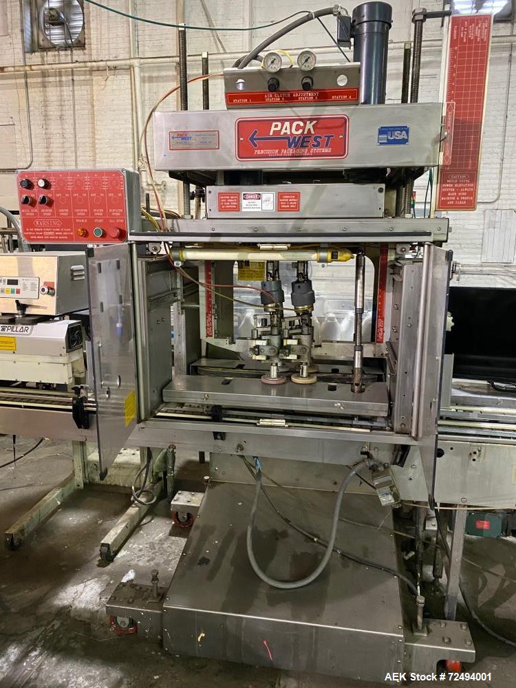 Used Pack West Model Auto 80 Two Station Four Quill Cap Tightener