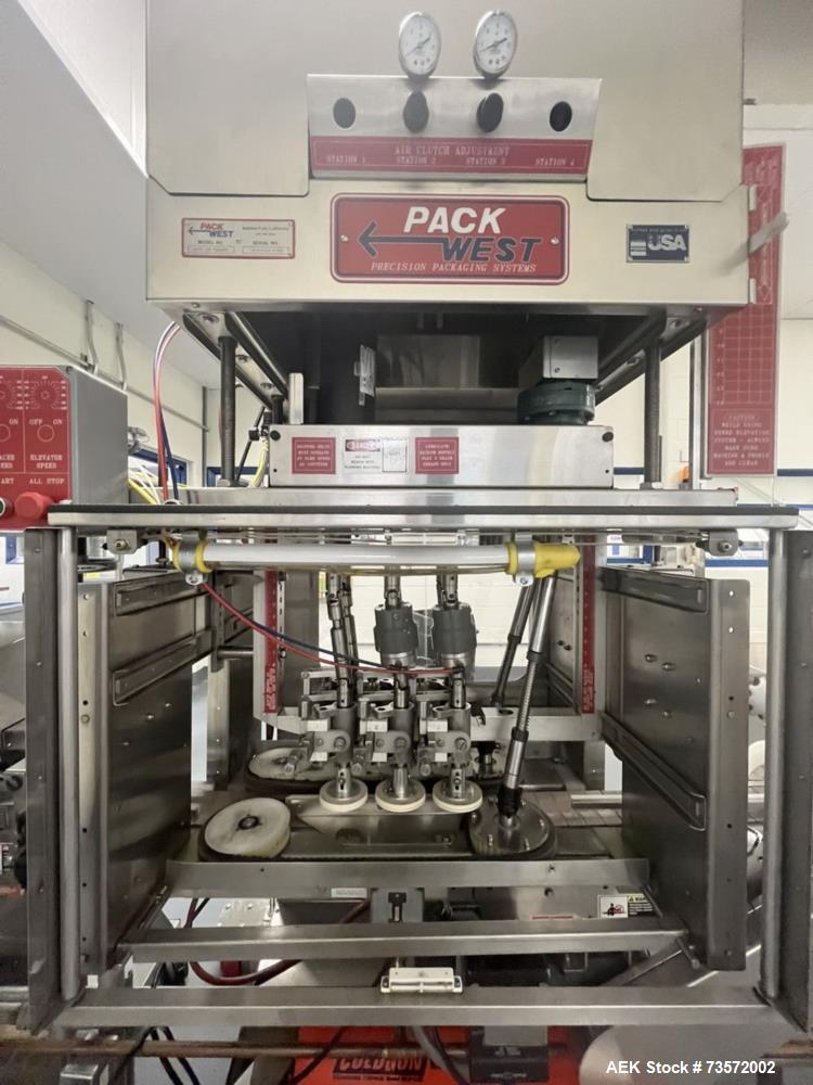 Used Pack West Auto-120-Torquer Inline 6-Spindle Capper for Sale