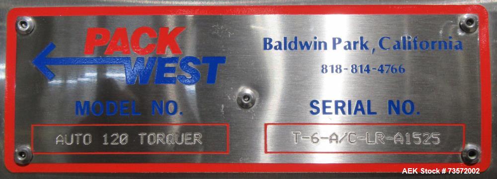 Used Pack West Auto-120-Torquer Inline 6-Spindle Capper for Sale