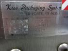 Used Kiss Packaging Model CT-04 Automatic Cap Tightener/Retorquer. Capable of speeds over 100 containers per minute. Has an adjustable cap size range from 13mm - 110mm. Has single belt grippers, hand...