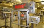 Used Resina Model RT-20 cap tightener retorquer. Capable of speeds up to 90 bottles per minute. Cap size range: 13mm t0 38mm. C frame desing, has two sets of cap tightening wheel, single side belt gr...
