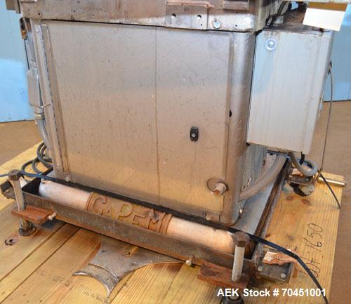 Used Consolidated Capem Model C4HB 8 Head Rotary Cap Press with Star Wheel Infeed and Discharge.