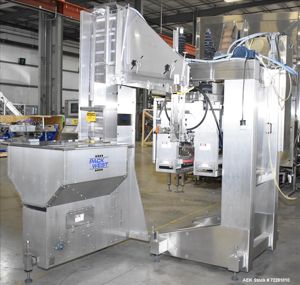 Used Pack West Model In-Line VS Snap Capper/Dose Cup Applicator.